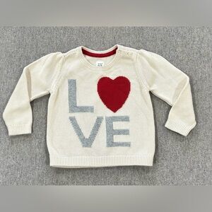Baby GAP Cream Sweater with Red Heart